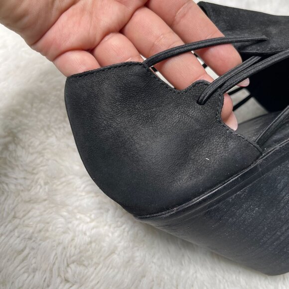 Eileen Fisher Women's Black Nikki Peep Toe Heeled Boots Shoes Size 11 - Picture 8 of 11